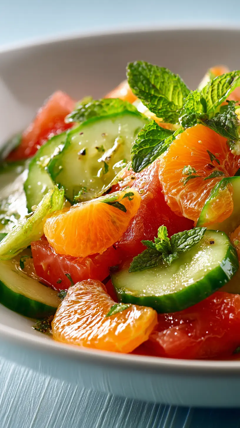 Step-by-step preparation of Vibrant Irish Flag Clementine Cucumber Salad for Fresh Flavors (Clementine Cucumber Salad)