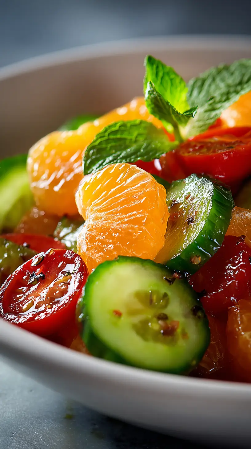 Serving suggestion for Vibrant Irish Flag Clementine Cucumber Salad for Fresh Flavors — Clementine Cucumber Salad