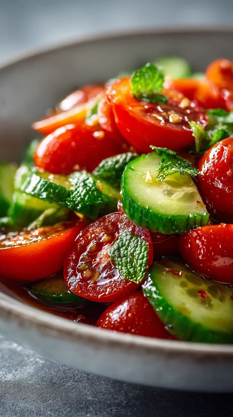 Step-by-step preparation of Vibrant Tomato Cucumber Salad for Refreshing Summer Bliss (tomato cucumber salad)