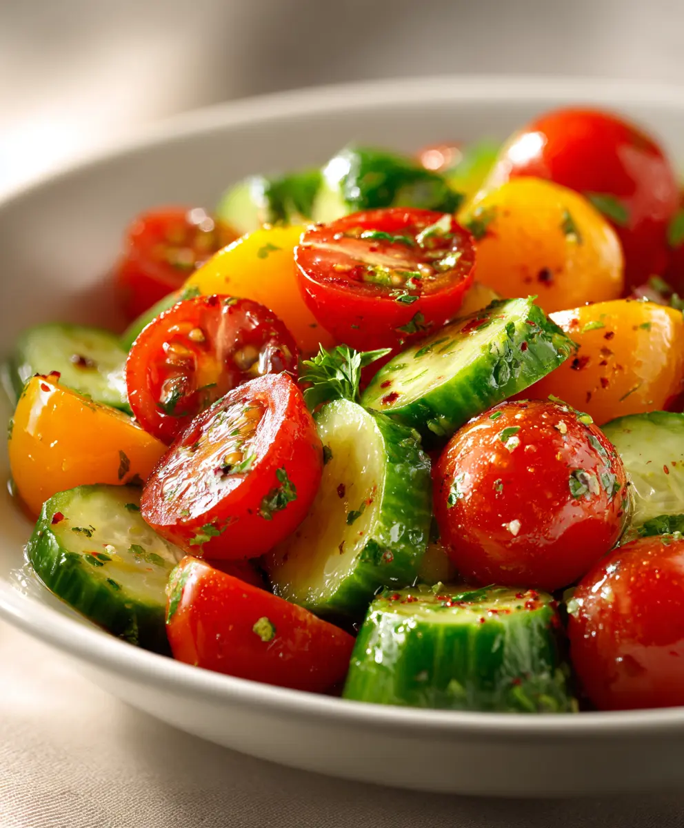Vibrant Tomato Cucumber Salad for Refreshing Summer Bliss — homemade tomato cucumber salad recipe