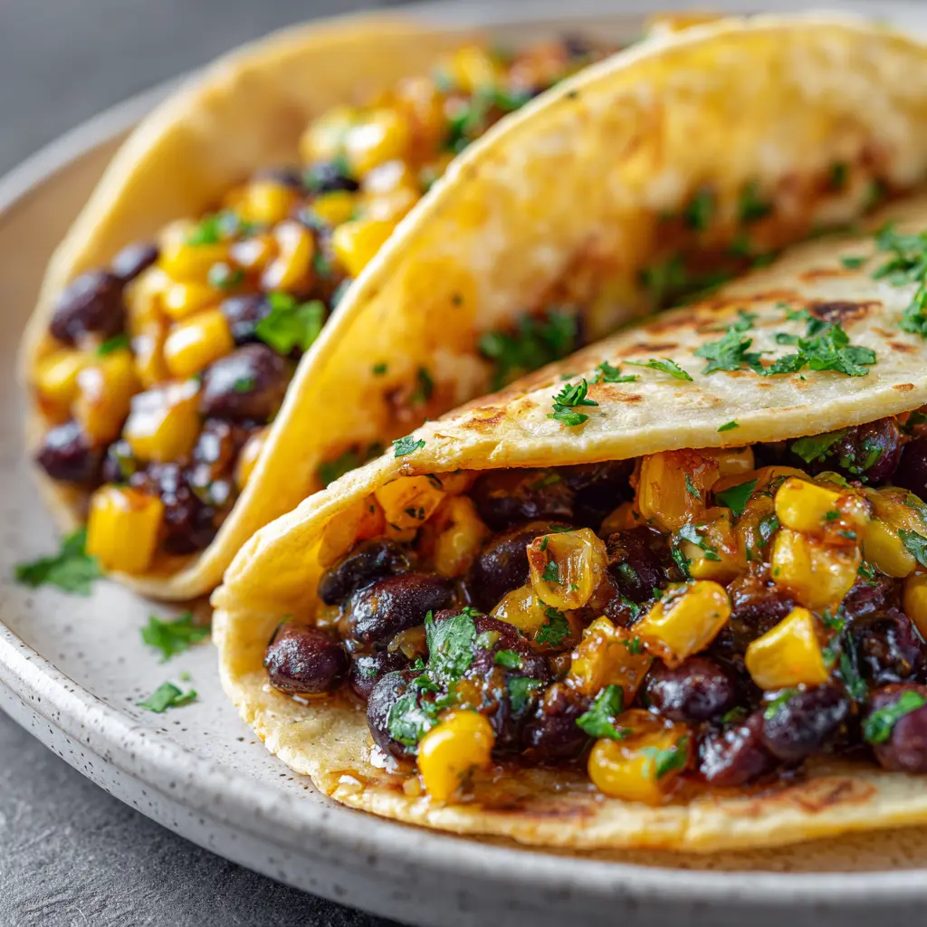 15 Minute High Protein Black Bean and Corn Tacos — homemade high protein black bean tacos recipe
