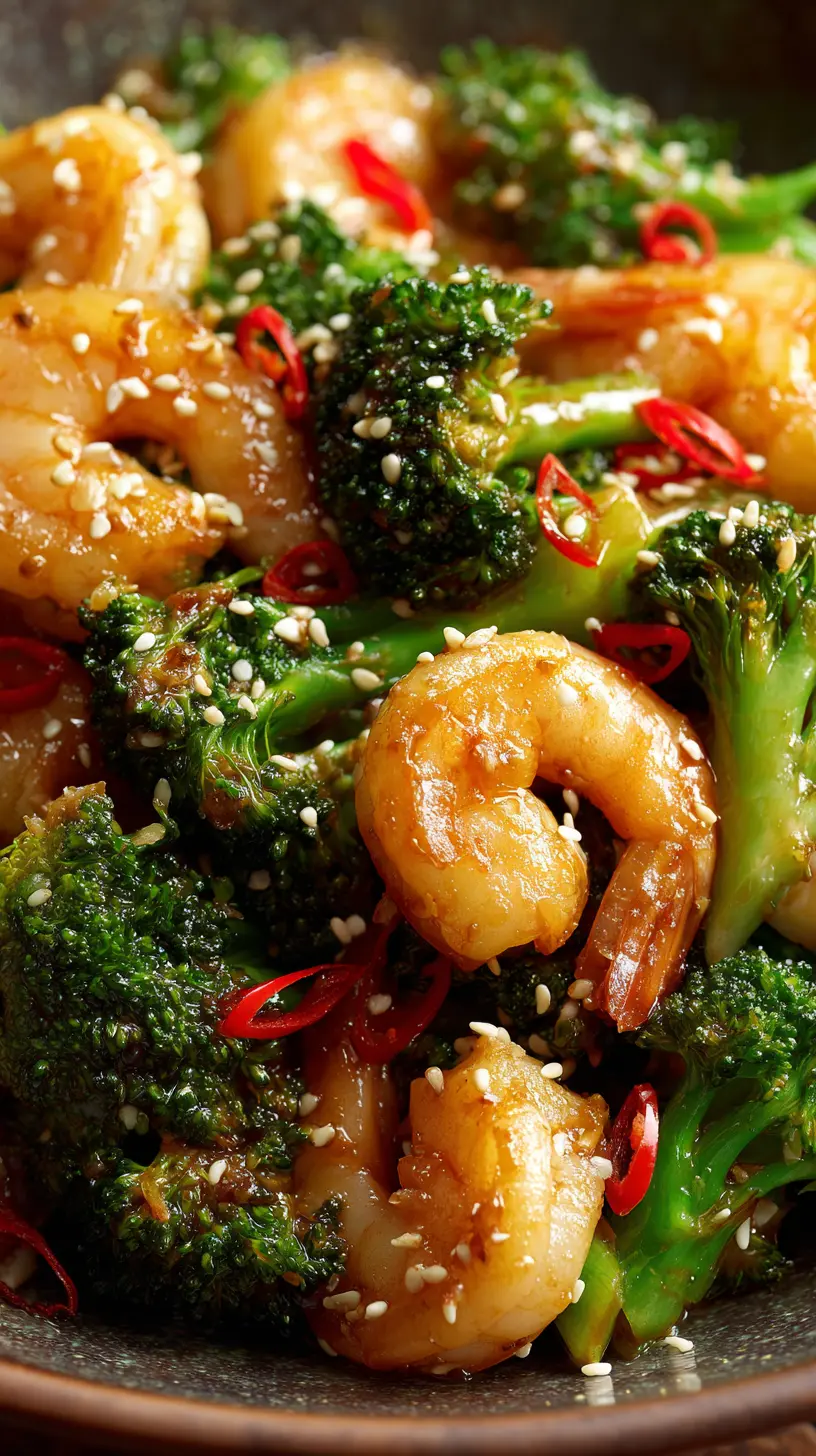 15-Minute High Protein Shrimp and Broccoli Stir-Fry Serving suggestion for 15-Minute High Protein Shrimp and Broccoli Stir-Fry — shrimp and broccoli stir fry