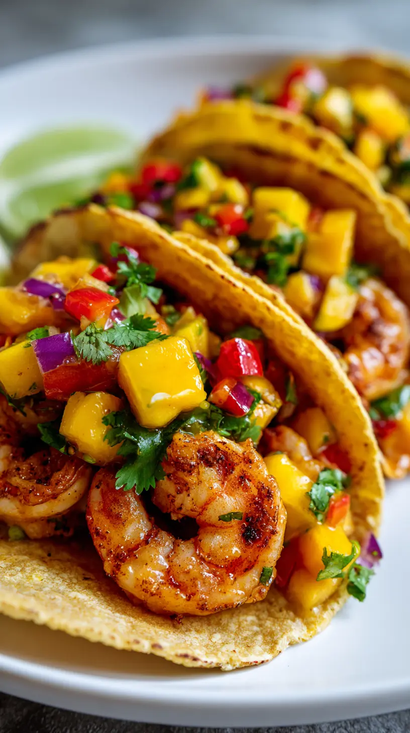 Step-by-step preparation of 15-Minute High Protein Shrimp Tacos with Mango Salsa (high protein shrimp tacos)