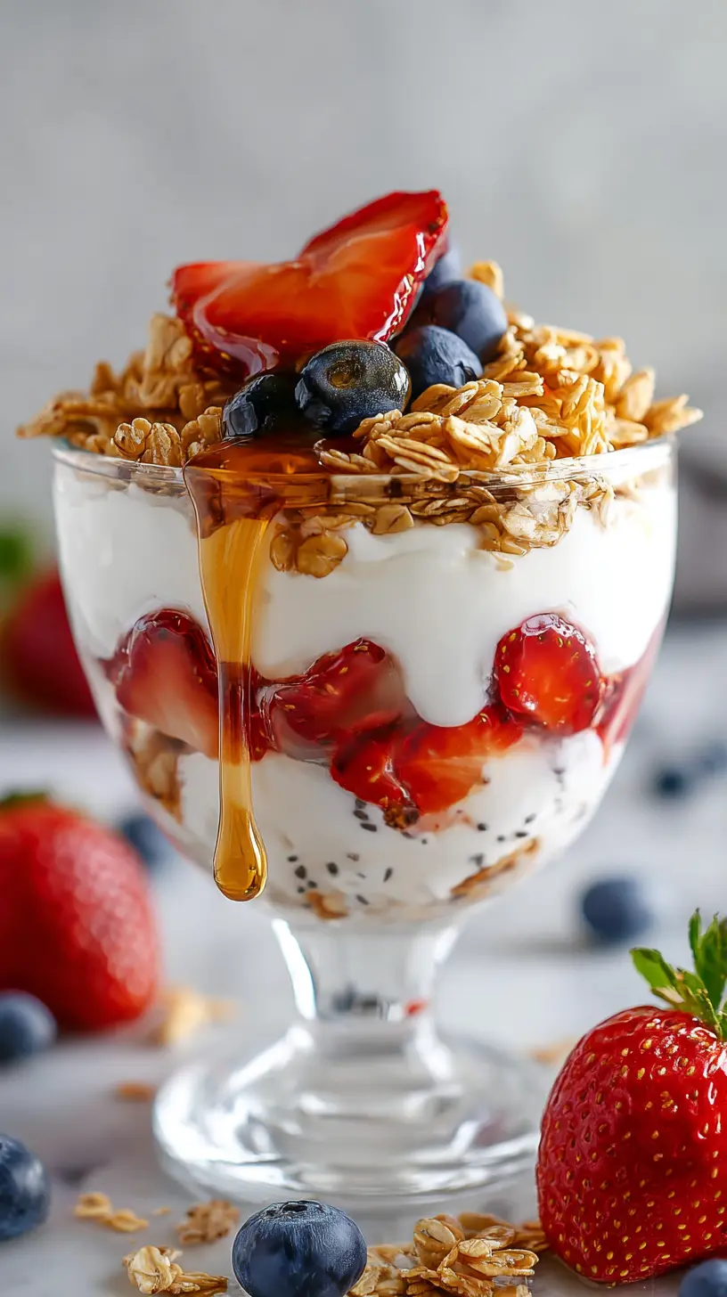 Step-by-step preparation of 15-Minute Quick High Protein Greek Yogurt Parfaits (high protein greek yogurt parfaits)