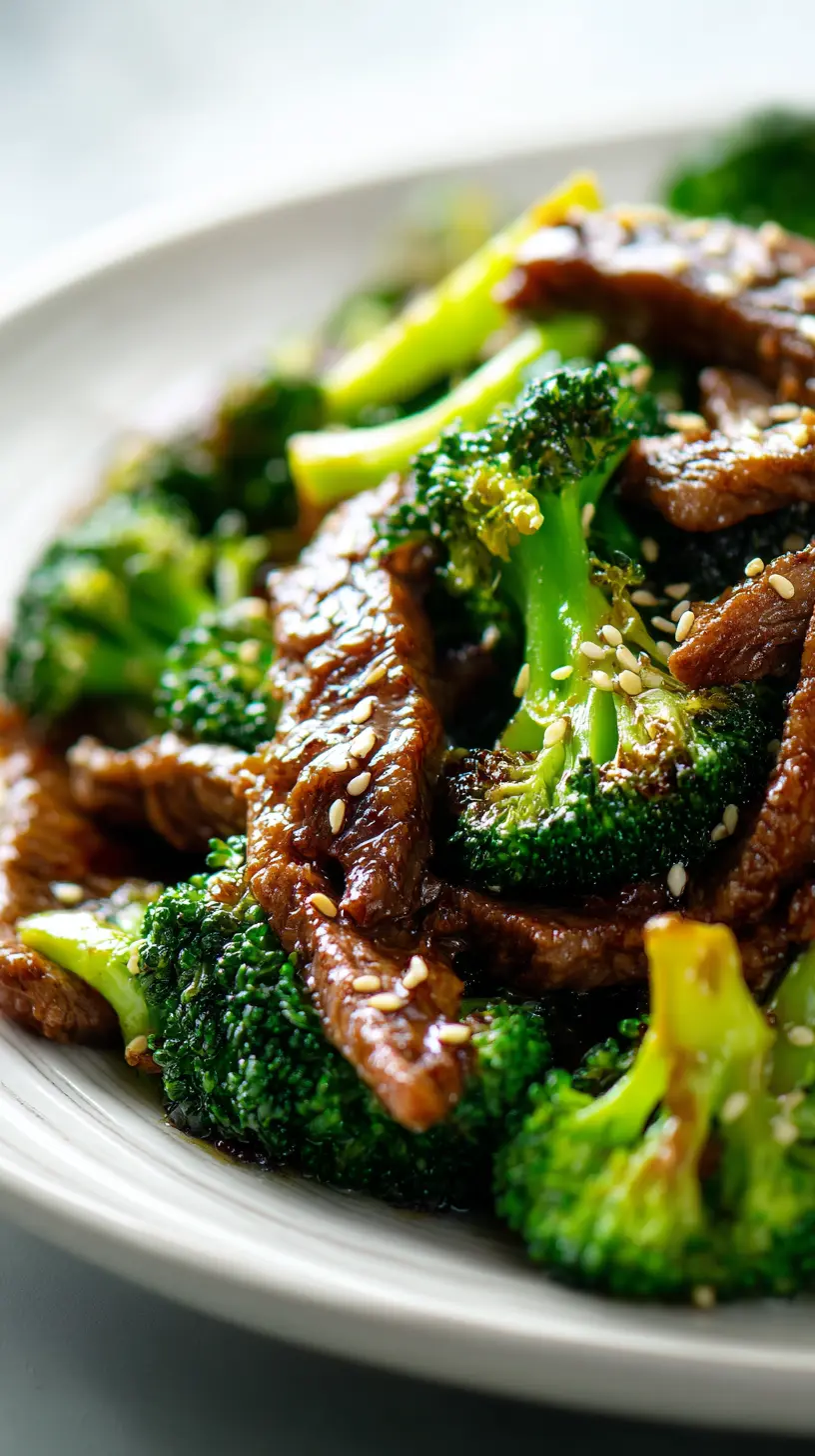 Serving suggestion for 20-Minute High Protein Beef and Broccoli Stir-Fry — high protein beef and broccoli