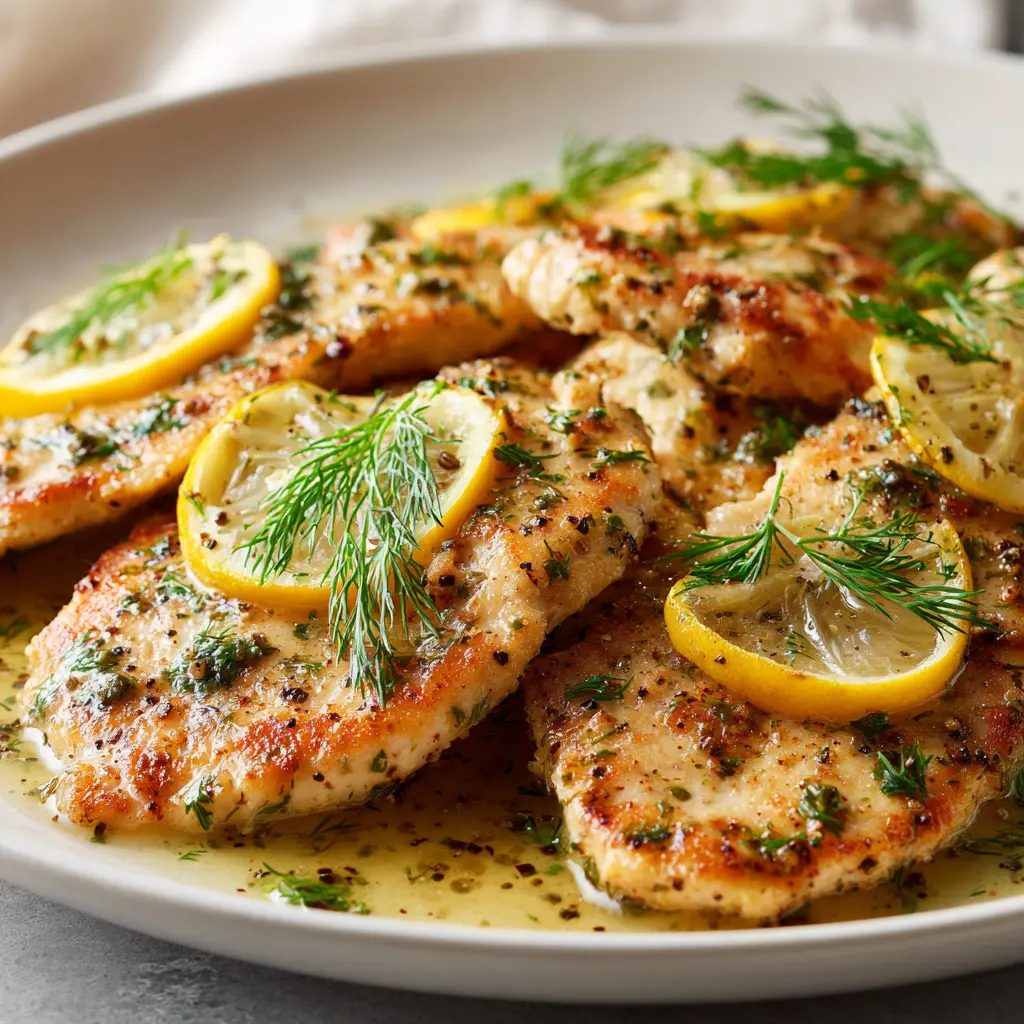 20-Minute Low Calorie Lemon Dill Turkey Scallopini — homemade lemon dill turkey scallopini recipe