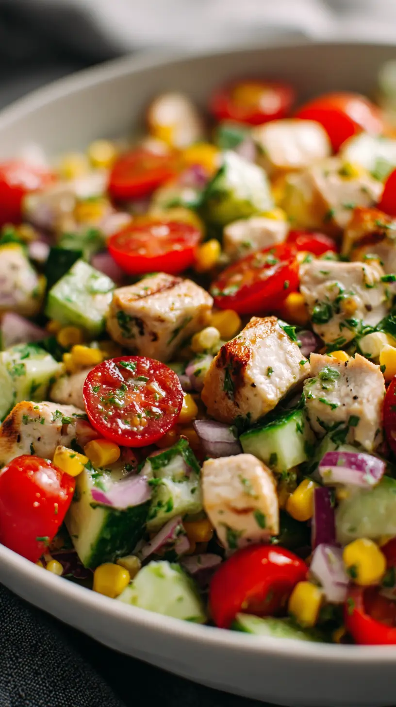 Serving suggestion for 20-Minute Summer Harvest Chopped Chicken Salad — chopped chicken salad