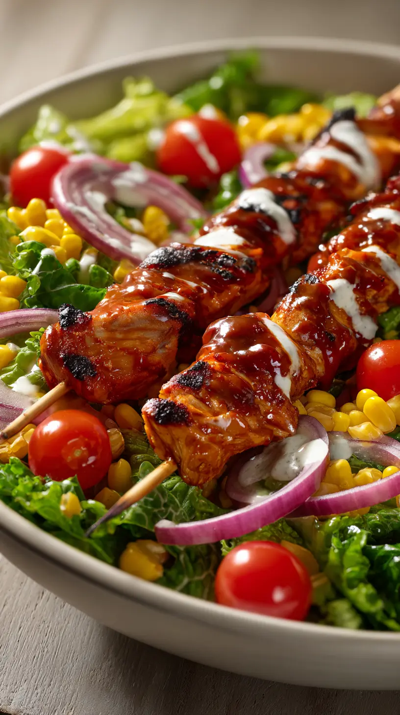 Step-by-step preparation of BBQ Chicken Skewer Salad (BBQ Chicken Skewer Salad)