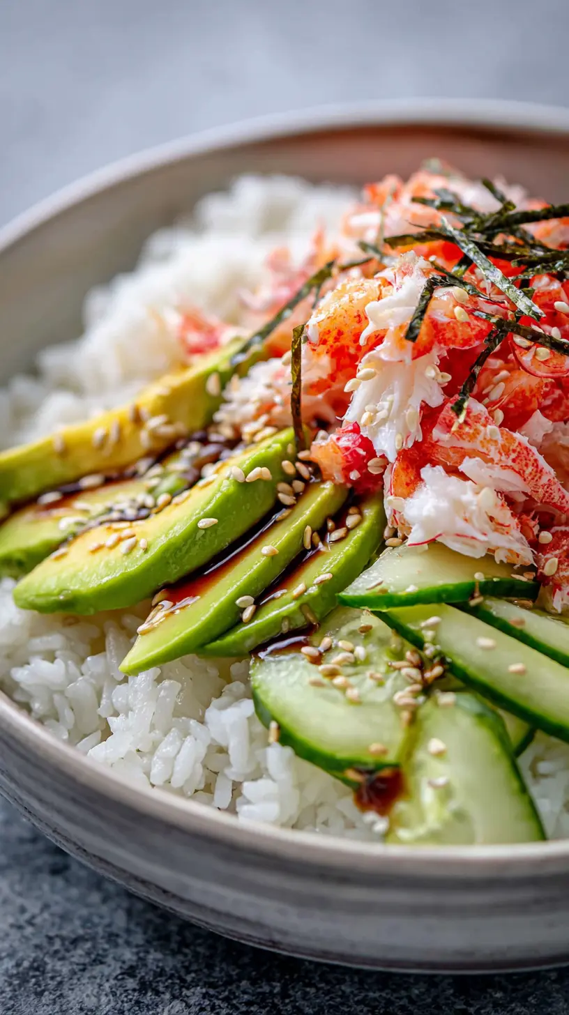 Step-by-step preparation of California Roll Sushi Bowls (California Roll Sushi Bowls)