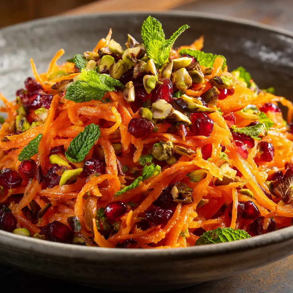 Carrot Salad With Pistachios, Pomegranate & Mint — homemade carrot salad recipe