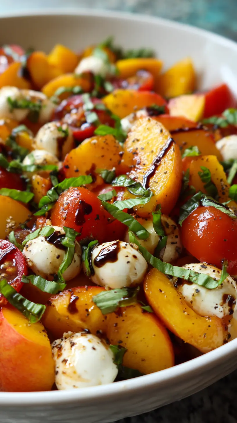 Chopped Peach Caprese Salad Step-by-step preparation of Chopped Peach Caprese Salad (Chopped Peach Caprese Salad)