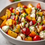 Chopped Peach Caprese Salad — homemade Chopped Peach Caprese Salad recipe