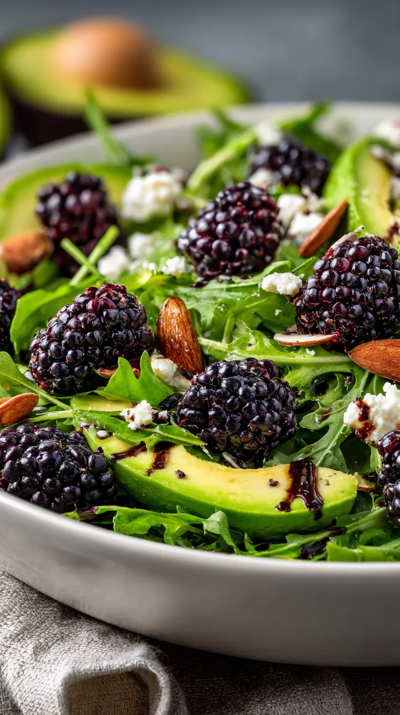 Delicious Blackberry Avocado and Arugula Salad Step-by-step preparation of Delicious Blackberry Avocado and Arugula Salad (blackberry avocado and arugula salad)