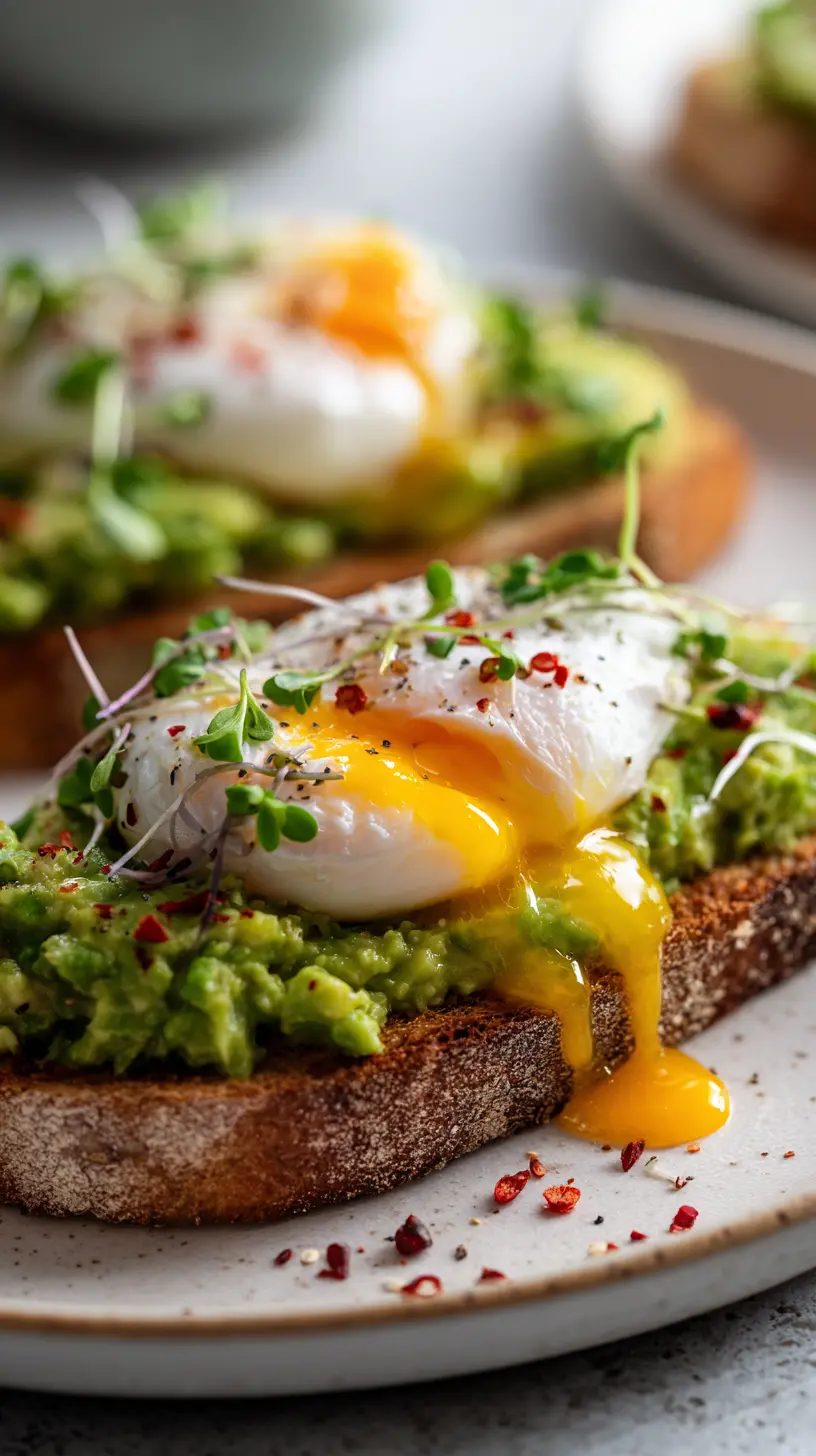 Easy 15-Minute Avocado Toast with Poached Eggs Serving suggestion for Easy 15-Minute Avocado Toast with Poached Eggs — avocado toast with poached eggs
