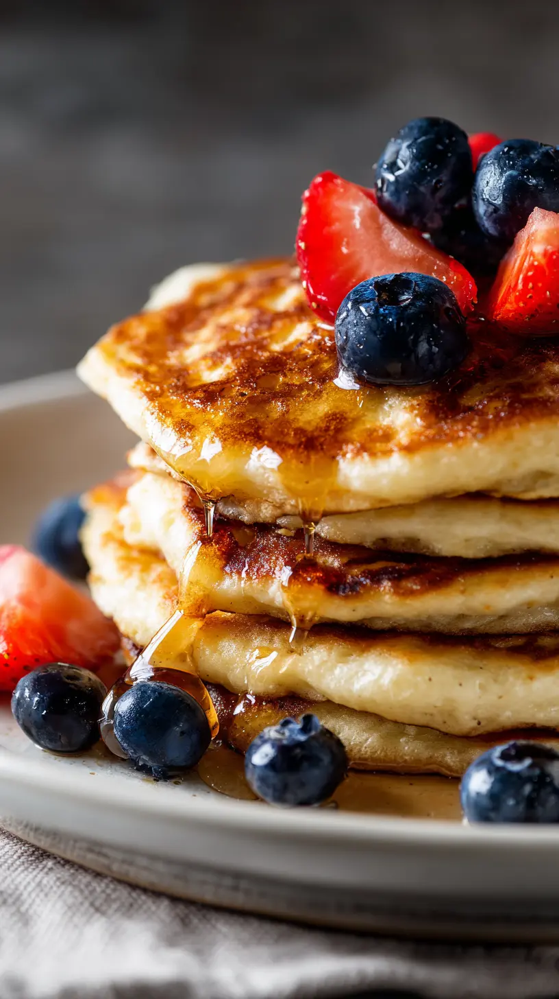 Easy High Protein Cottage Cheese Pancakes Serving suggestion for Easy High Protein Cottage Cheese Pancakes — high protein cottage cheese pancakes