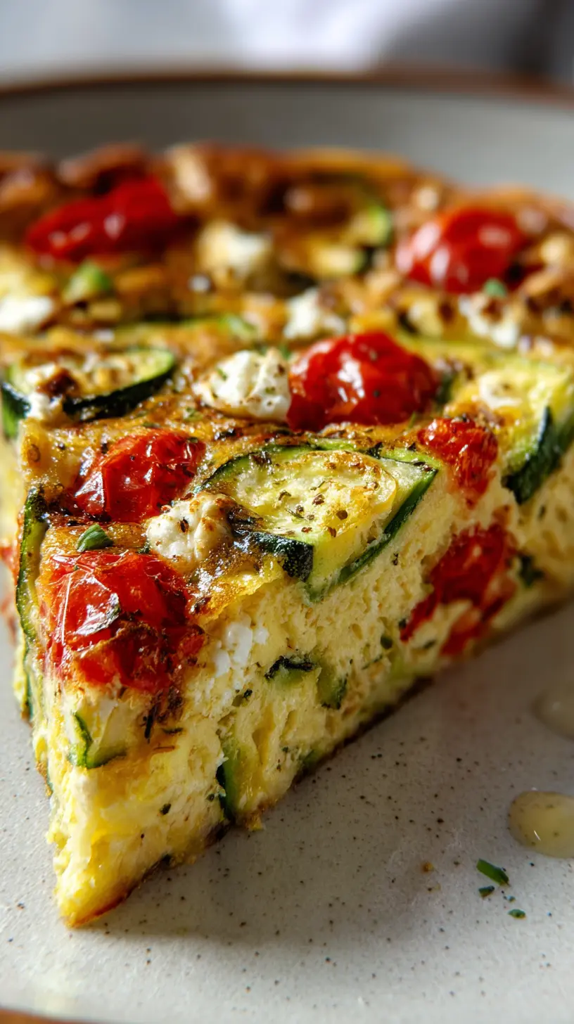 Serving suggestion for Easy High Protein Summer Vegetable Frittata — high protein vegetable frittata
