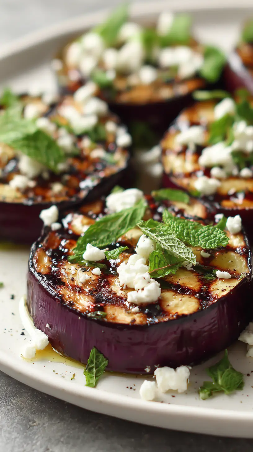 Step-by-step preparation of Easy Summer Grilled Eggplant with Crumbled Feta (grilled eggplant with feta)