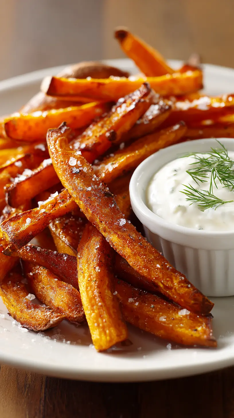 Healthy Baked Sweet Potato Fries with Garlic Yogurt Dip Step-by-step preparation of Healthy Baked Sweet Potato Fries with Garlic Yogurt Dip (healthy baked sweet potato fries)
