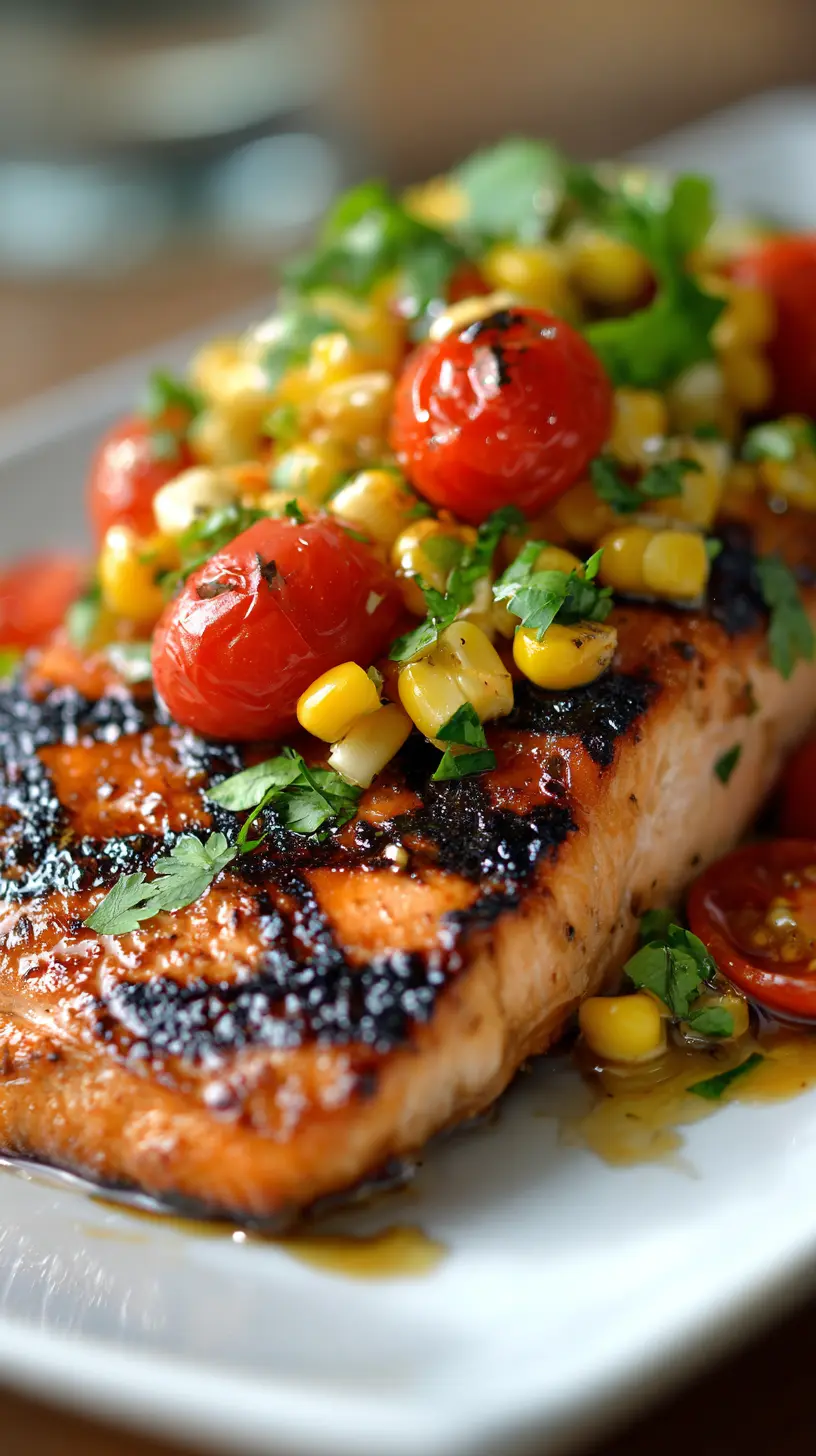 Healthy Grilled Salmon with Summer Sweet Corn Salsa Step-by-step preparation of Healthy Grilled Salmon with Summer Sweet Corn Salsa (Healthy Grilled Salmon with Summer Sweet Cor