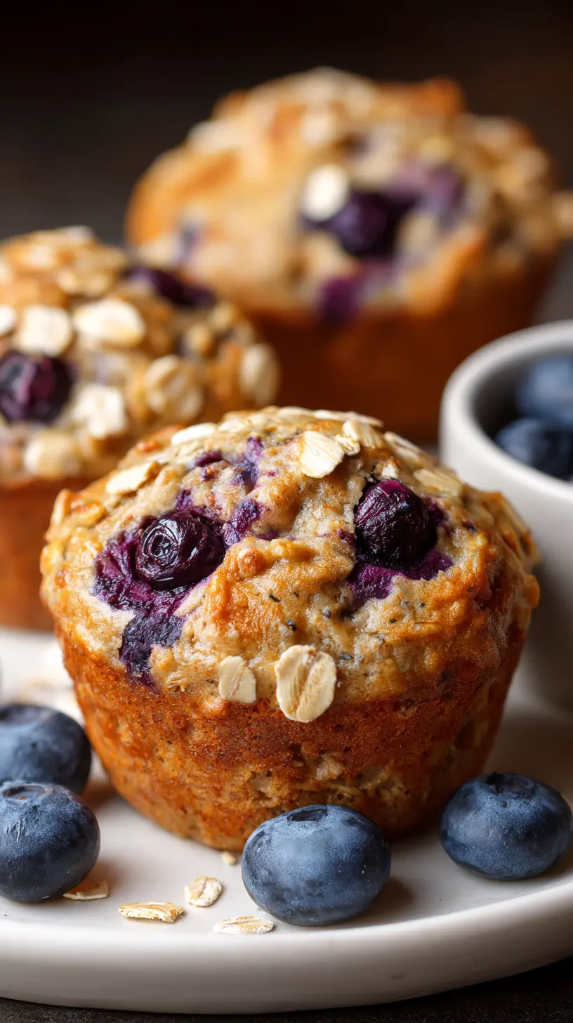 Healthy Low Calorie Blueberry Oat Breakfast Muffins Serving suggestion for Healthy Low Calorie Blueberry Oat Breakfast Muffins — healthy low calorie blueberry oat muffins