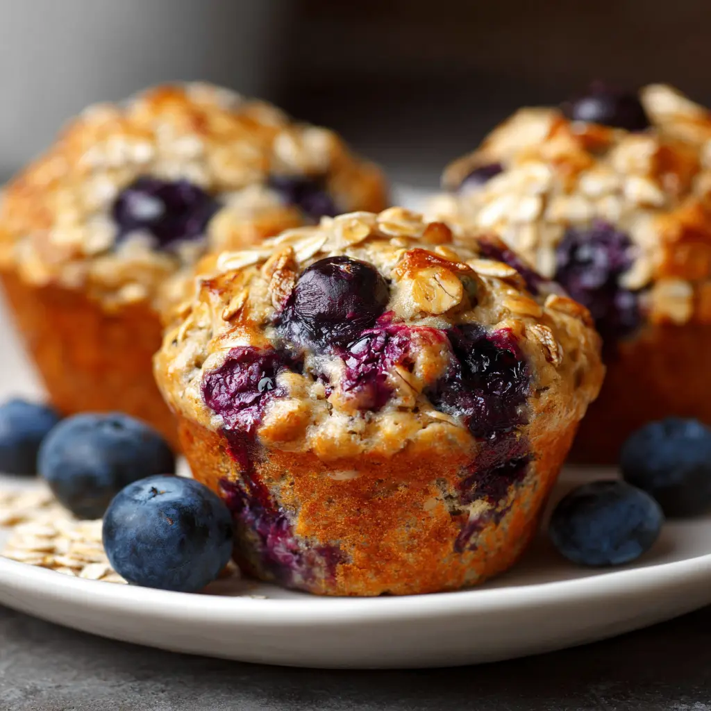 Healthy Low Calorie Blueberry Oat Breakfast Muffins — homemade healthy low calorie blueberry oat muffins recipe