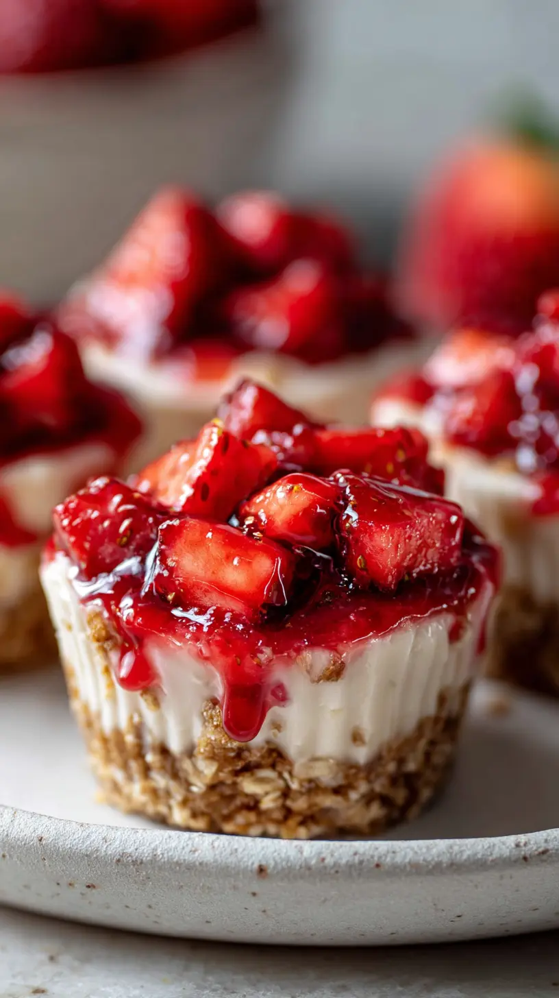 Healthy No Bake Strawberry Cheesecake Protein Cups Step-by-step preparation of Healthy No Bake Strawberry Cheesecake Protein Cups (strawberry cheesecake protein cups)