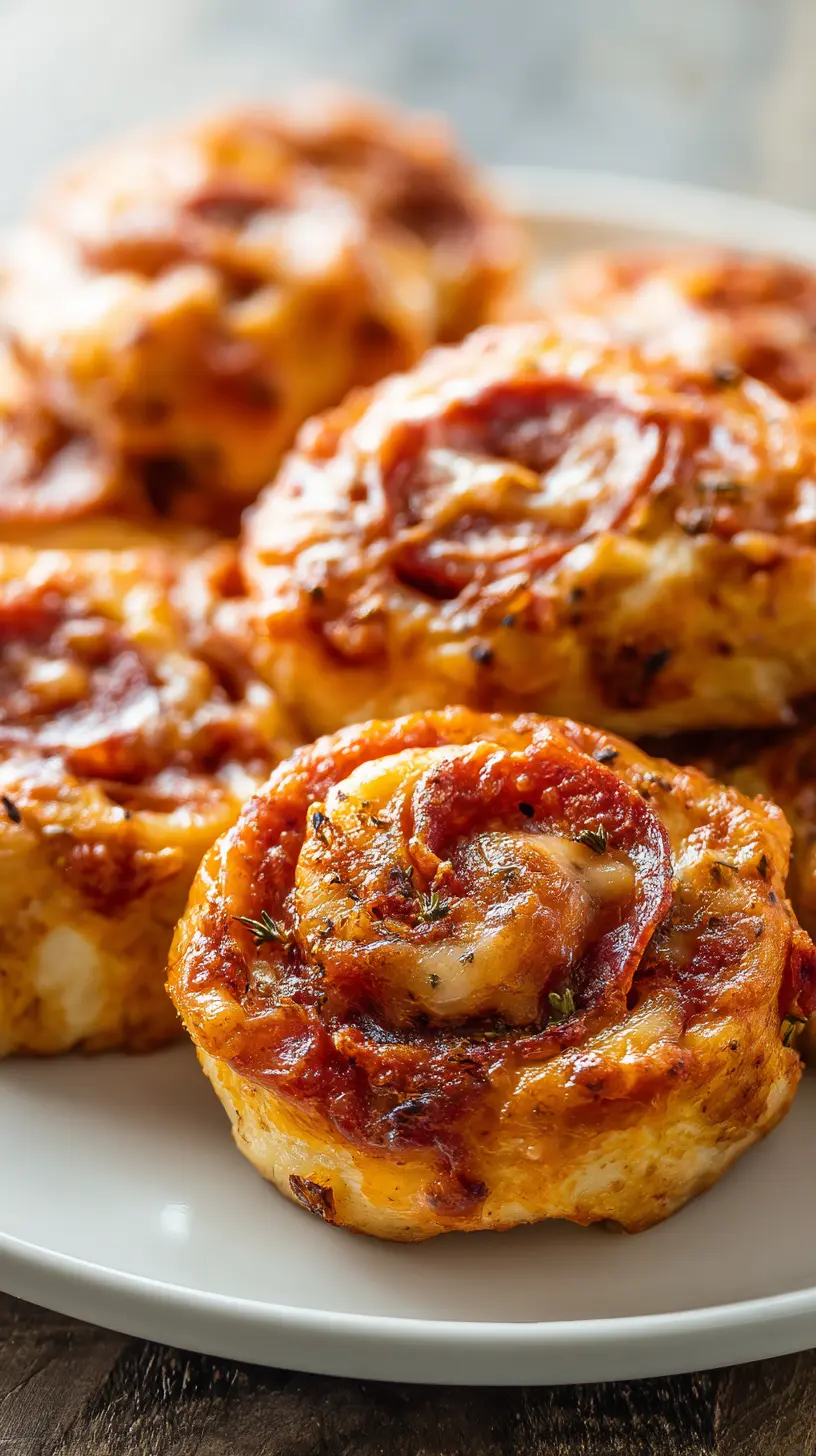 High Protein Pepperoni Pizza Rolls Serving suggestion for High Protein Pepperoni Pizza Rolls — high protein pepperoni pizza rolls