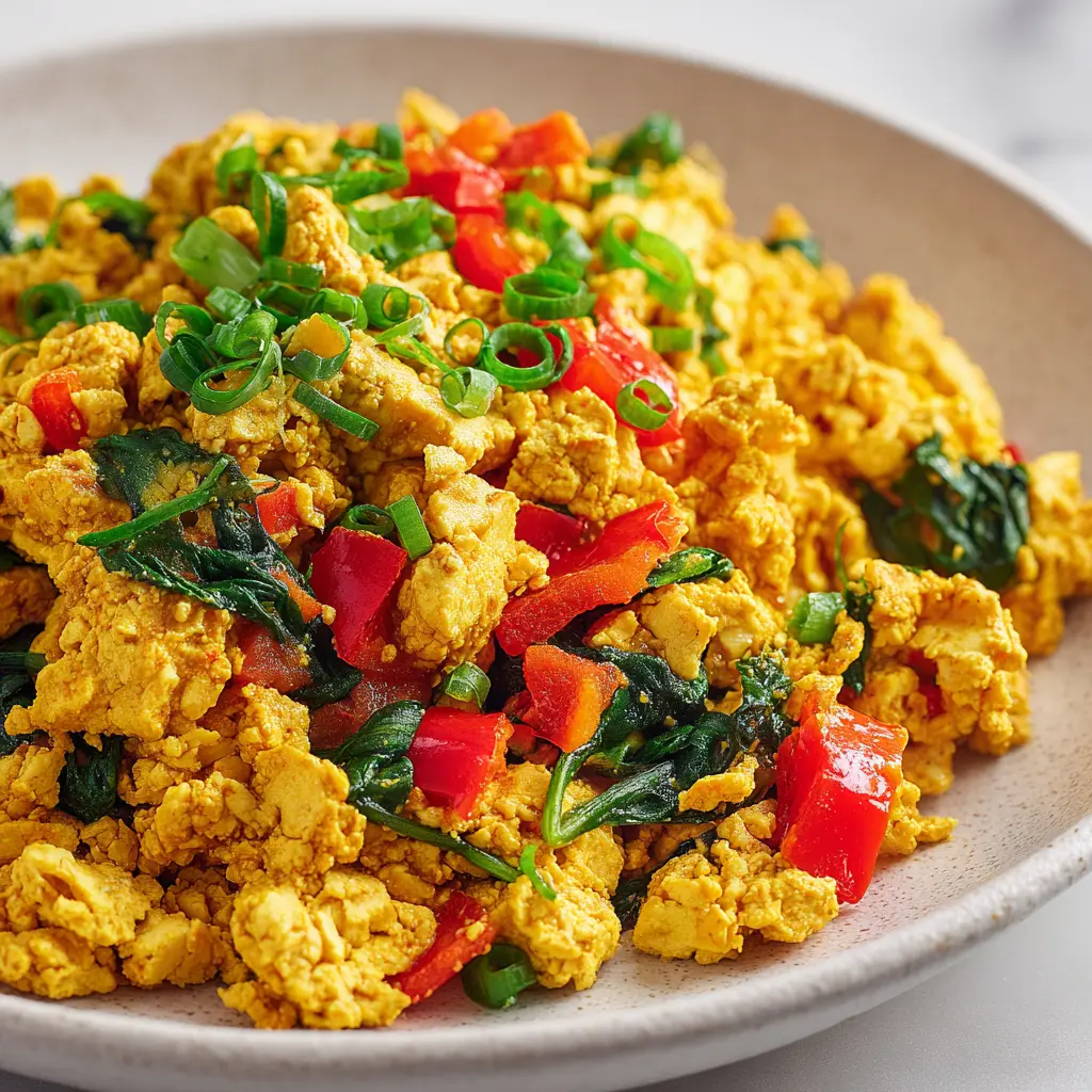 High Protein Vegan Tofu Scramble for Breakfast — homemade high protein tofu scramble recipe