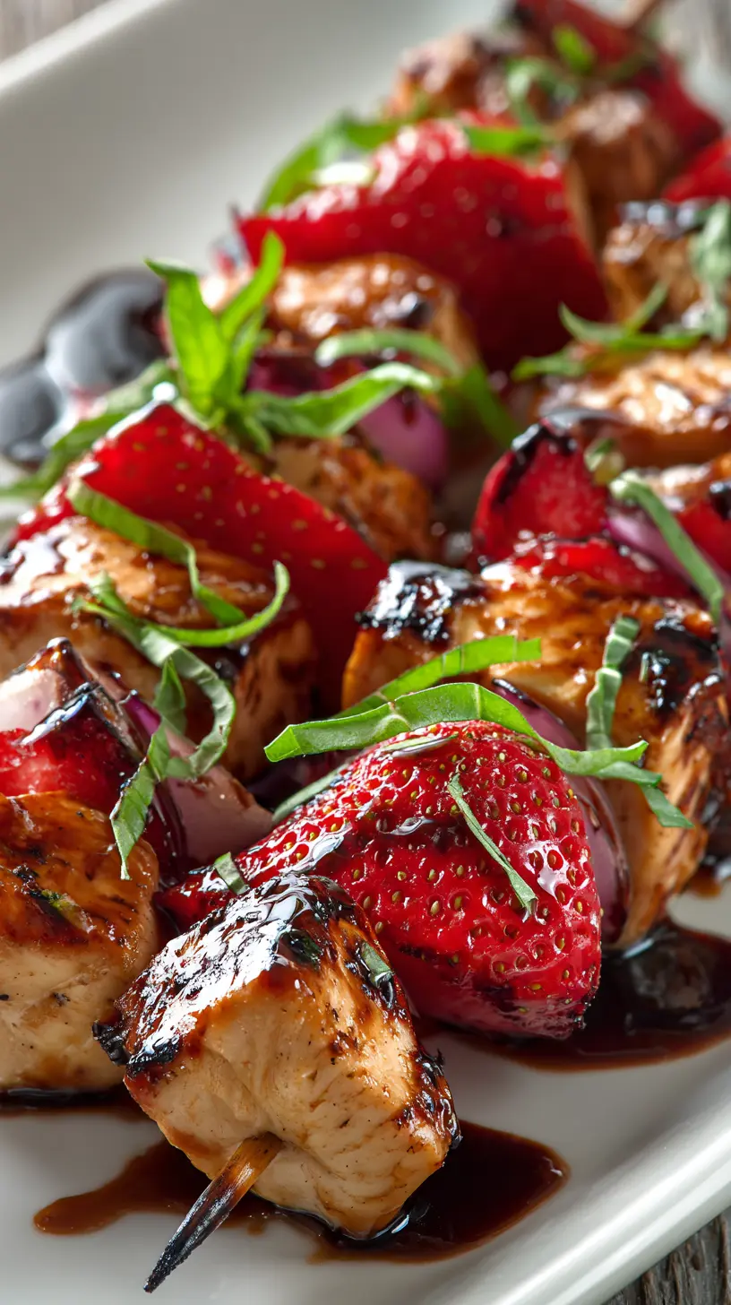 Low Calorie Strawberry Balsamic Chicken Skewers Step-by-step preparation of Low Calorie Strawberry Balsamic Chicken Skewers (strawberry balsamic chicken skewers)