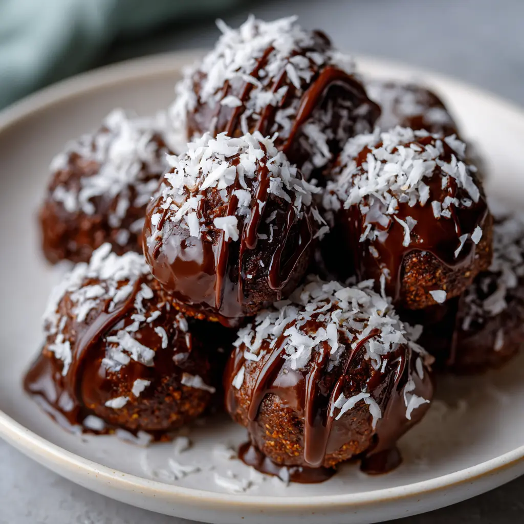 No-Bake Healthy Chocolate Coconut Energy Truffles — homemade healthy chocolate coconut energy truffles recipe