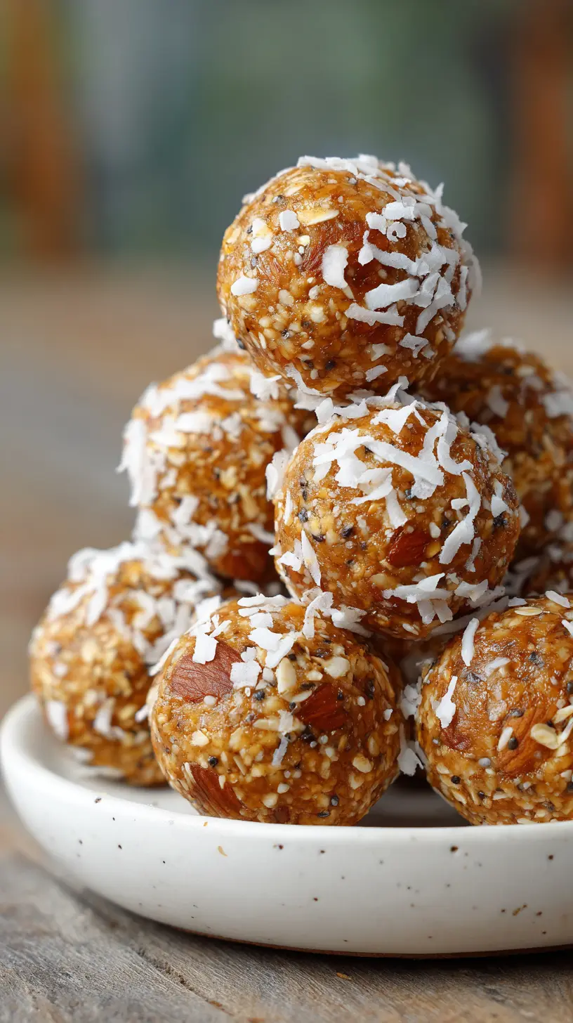 No-Bake Healthy Coconut Almond Energy Bites Serving suggestion for No-Bake Healthy Coconut Almond Energy Bites — coconut almond energy bites