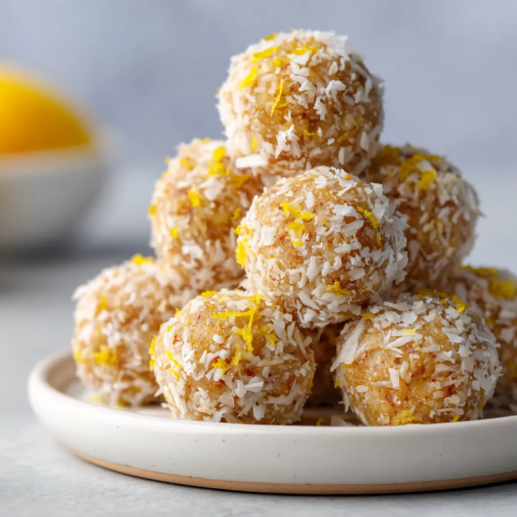 No-Bake Lemon Coconut Energy Balls for Summer — homemade lemon coconut energy balls recipe