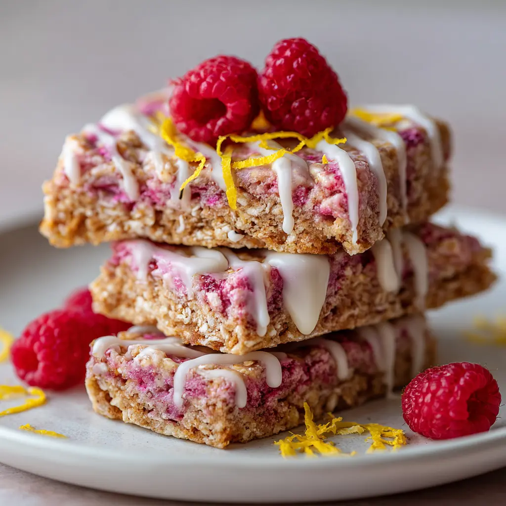 No-Bake Lemon Raspberry Protein Bars — homemade no-bake lemon raspberry protein bars recipe