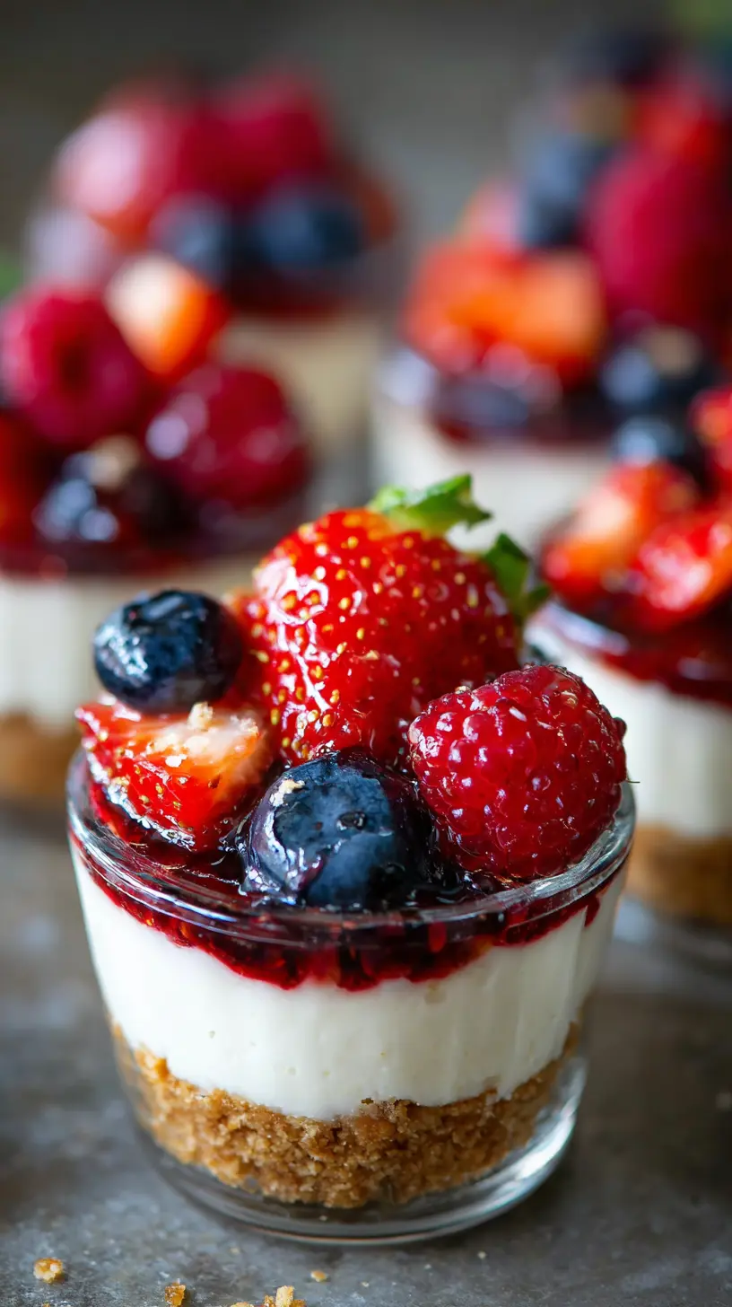 No-Bake Summer Berry Protein Cheesecake Cups Step-by-step preparation of No-Bake Summer Berry Protein Cheesecake Cups (protein cheesecake cups)
