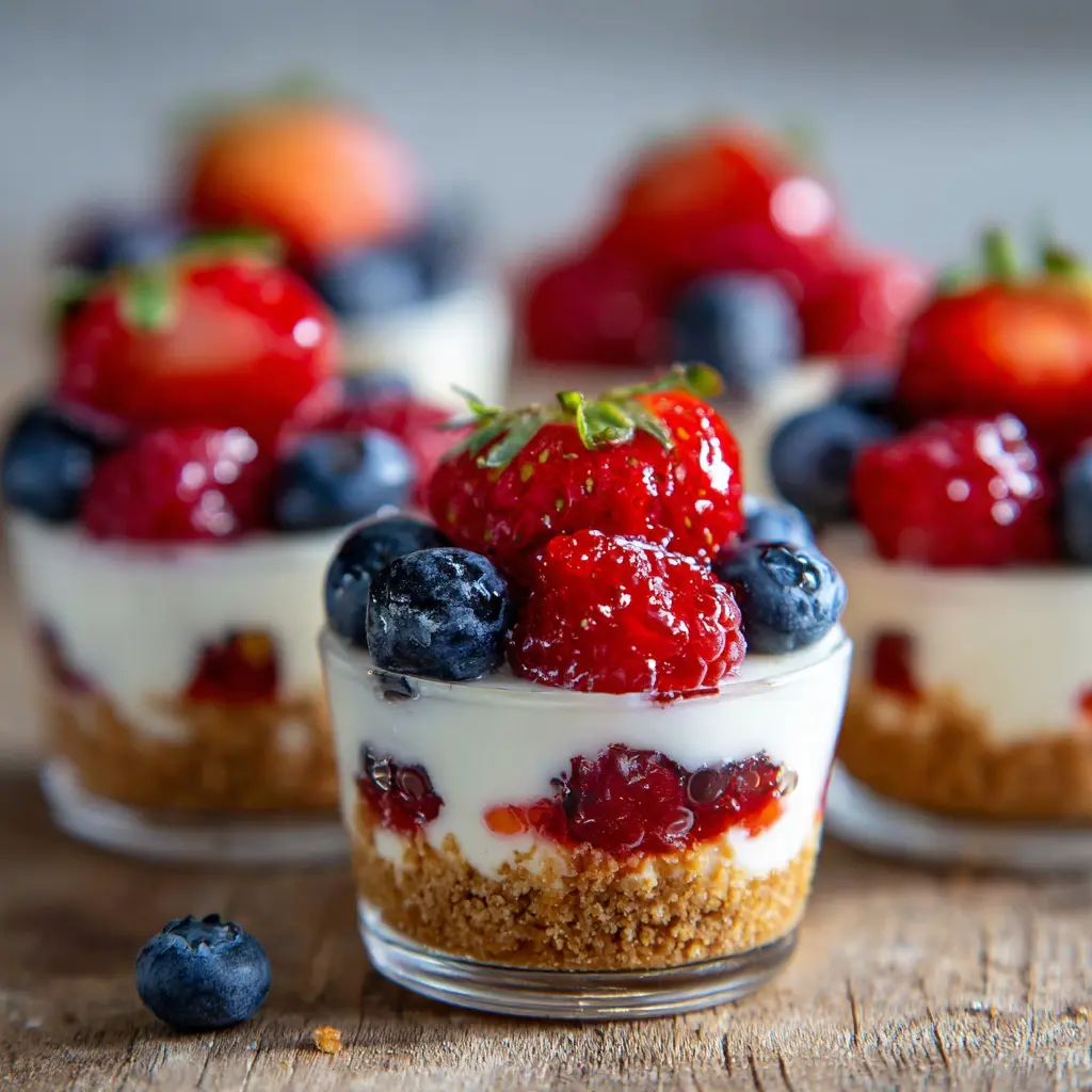 No-Bake Summer Berry Protein Cheesecake Cups — homemade protein cheesecake cups recipe