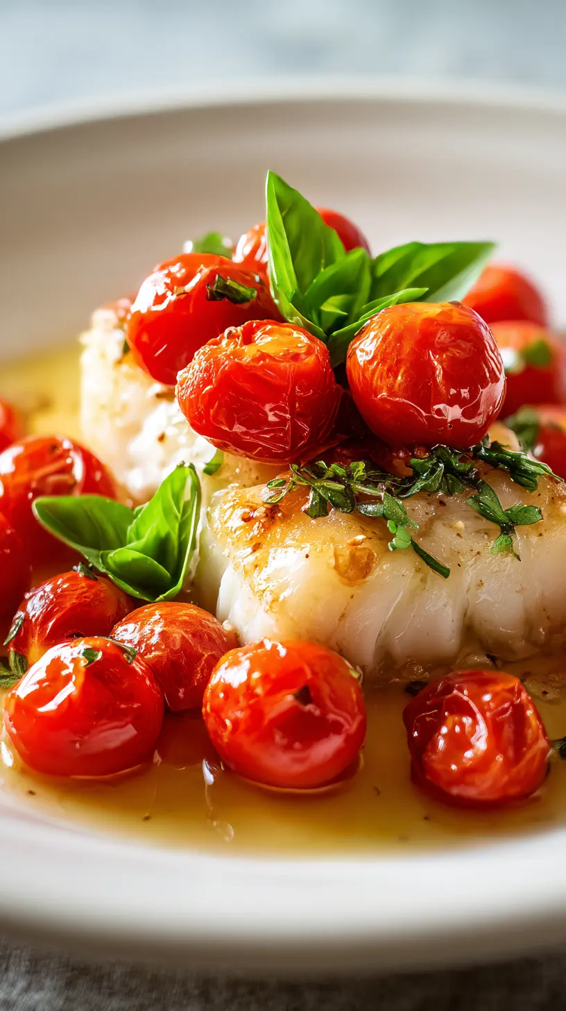 Step-by-step preparation of Quick and Healthy Baked Cod with Cherry Tomatoes (baked cod with cherry tomatoes)