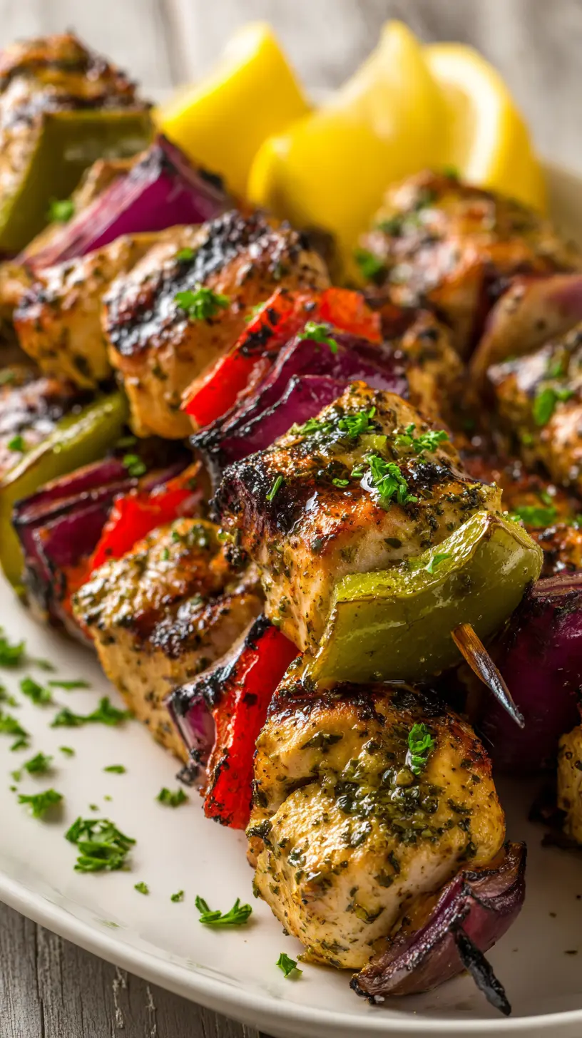 Step-by-step preparation of Quick Healthy Greek Chicken Souvlaki Skewers (Greek chicken souvlaki skewers)