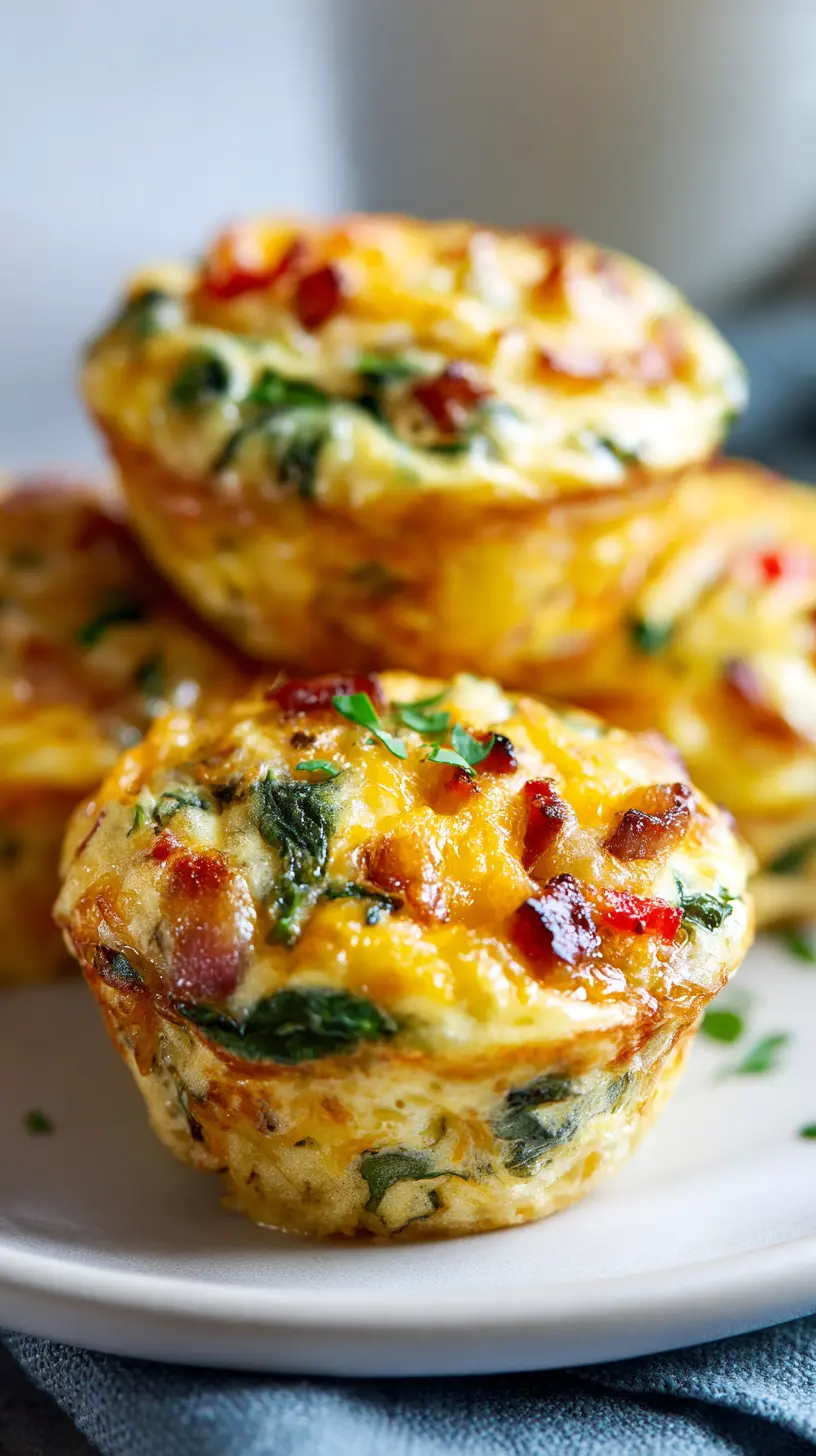 Serving suggestion for Quick High Protein Breakfast Egg Muffins — high protein egg muffins