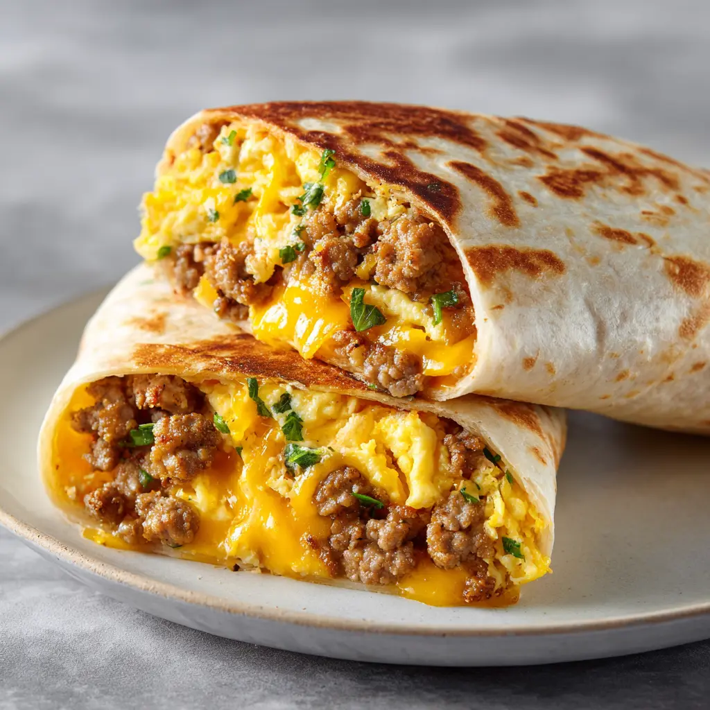 Quick High Protein Breakfast Turkey Sausage Burrito — homemade high protein breakfast burrito recipe