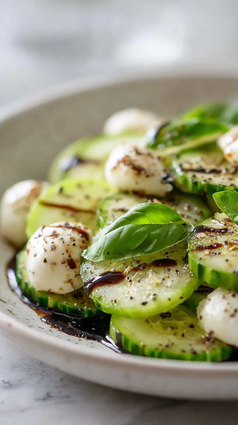 Refreshing Cucumber Caprese Salad Serving suggestion for Refreshing Cucumber Caprese Salad — Cucumber Caprese Salad