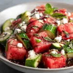 Watermelon Cucumber Feta Salad — homemade Watermelon Cucumber Feta Salad recipe