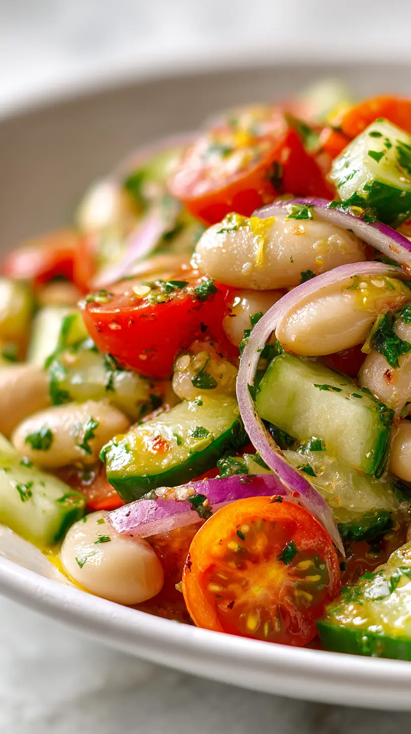 White Bean Salad with Summer Vegetables Step-by-step preparation of White Bean Salad with Summer Vegetables (White Bean Salad)