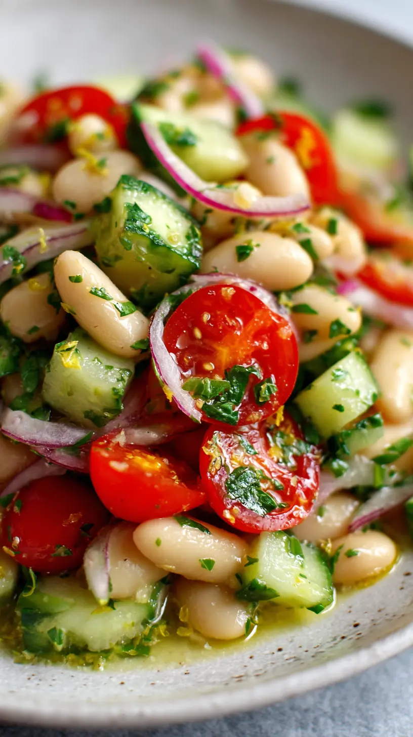 White Bean Salad with Summer Vegetables Serving suggestion for White Bean Salad with Summer Vegetables — White Bean Salad