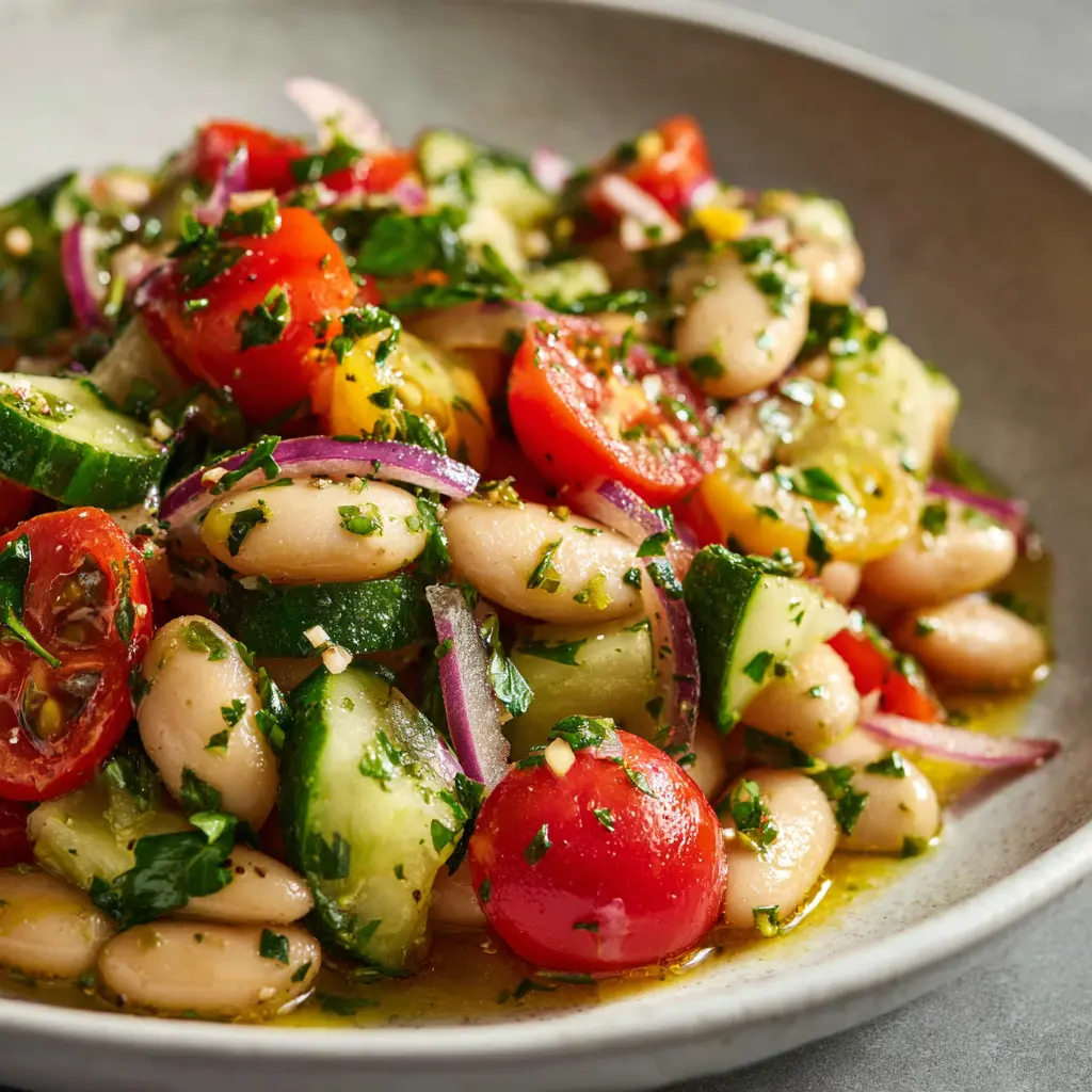 White Bean Salad with Summer Vegetables — homemade White Bean Salad recipe