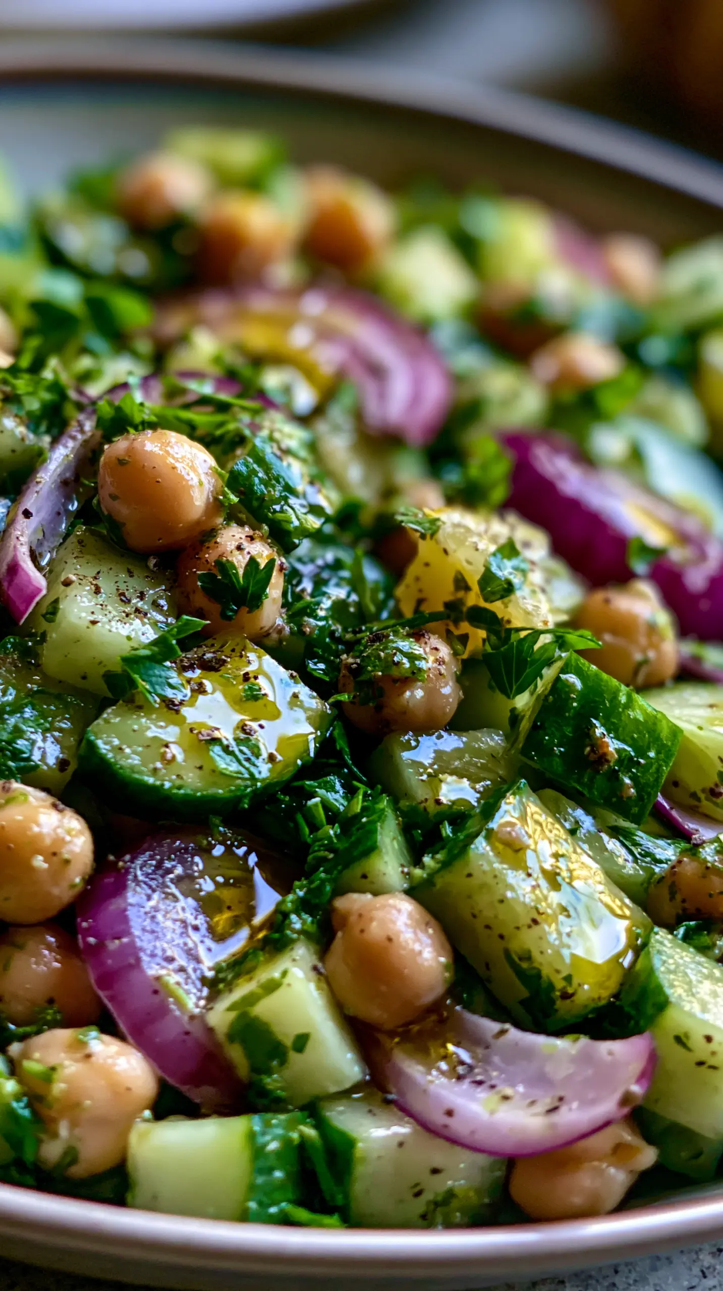20 Minute High Protein Chickpea and Cucumber Salad Serving suggestion for 20 Minute High Protein Chickpea and Cucumber Salad — high protein chickpea salad