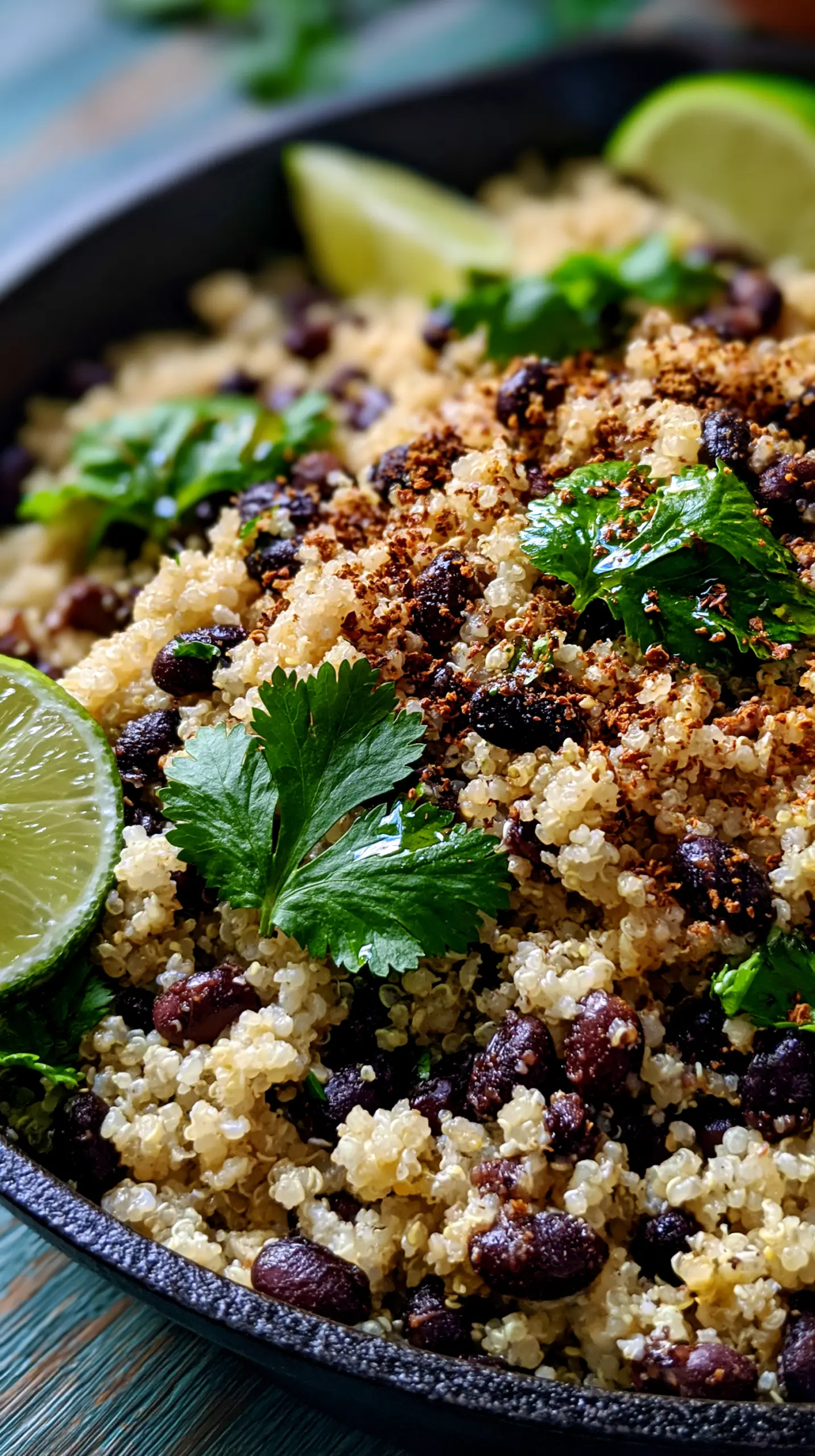 Serving suggestion for 20 Minute High Protein Quinoa and Black Bean Skillet — high protein quinoa and black bean skillet