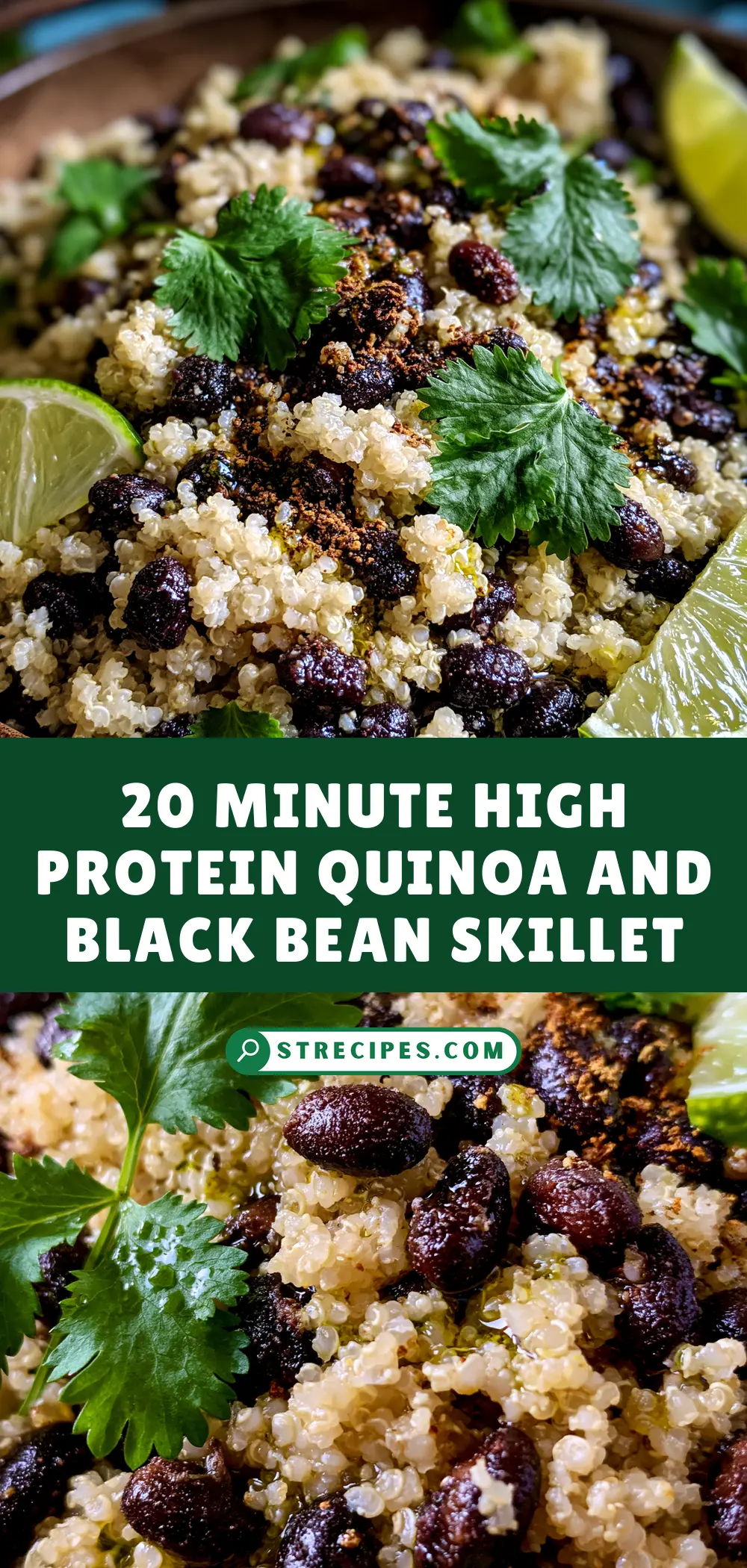 20 Minute High Protein Quinoa and Black Bean Skillet — homemade 20 Minute High recipe