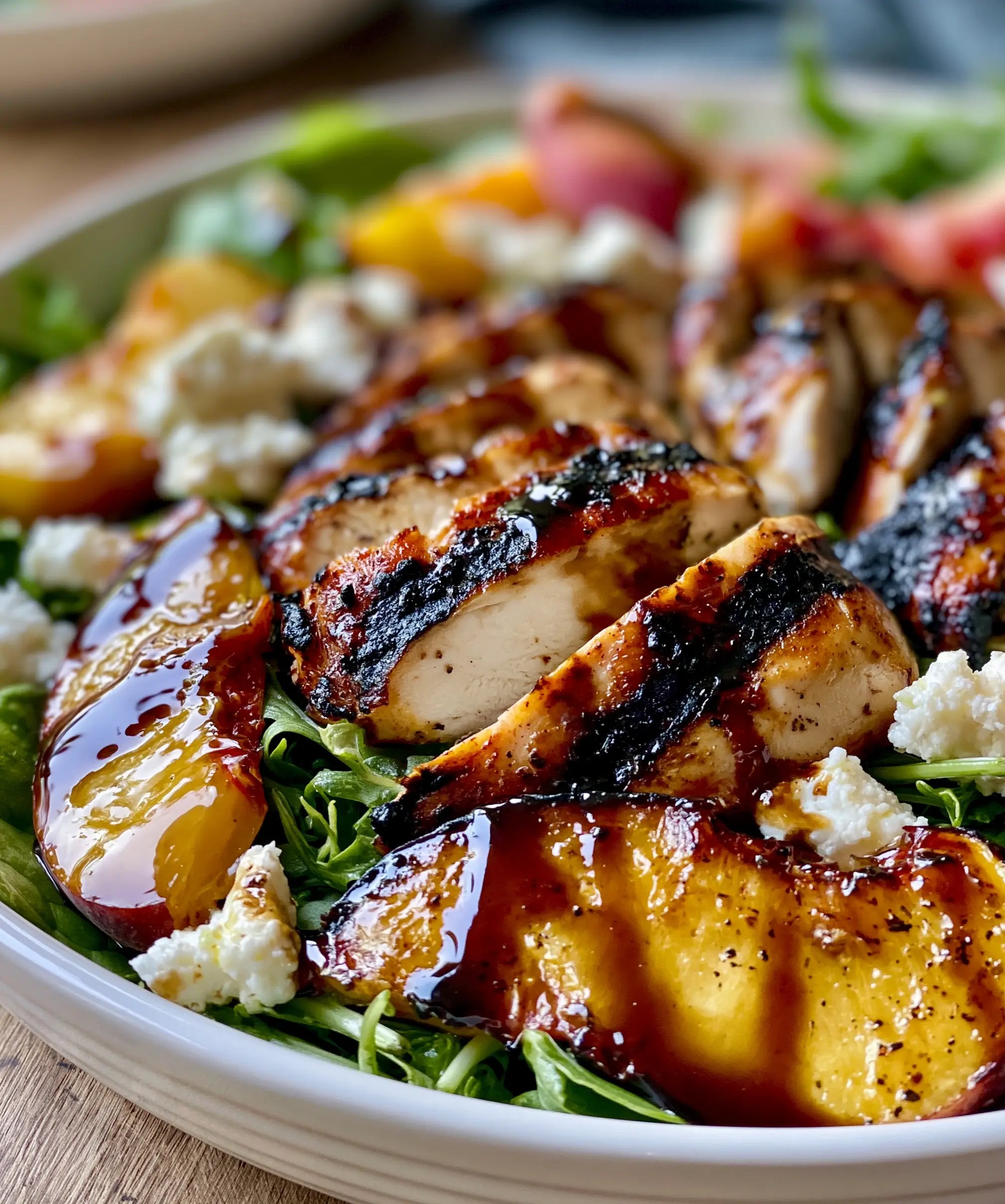 20 Minute Summer Grilled Peach and Chicken Salad — homemade grilled peach and chicken salad recipe