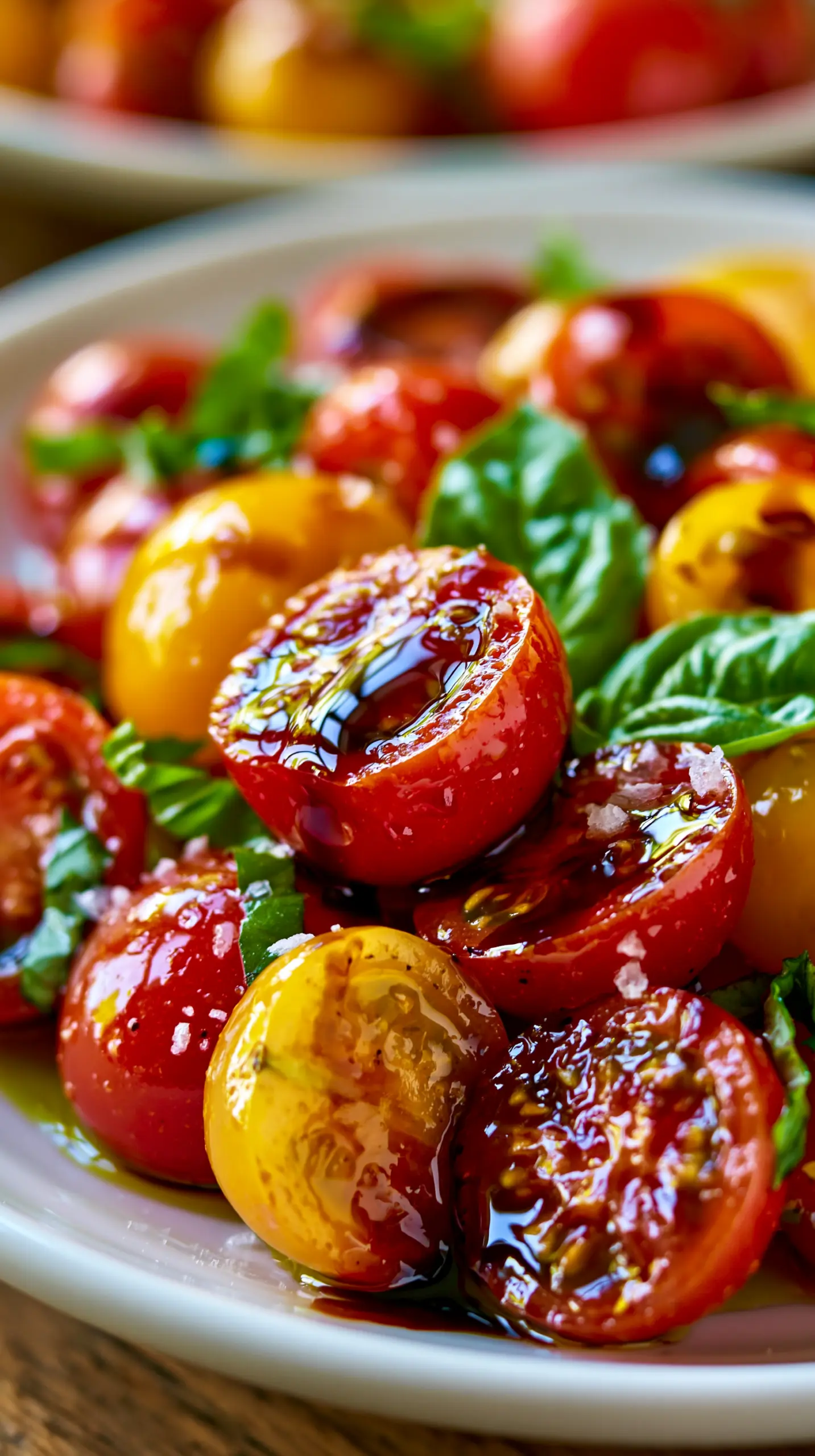 Serving suggestion for Best Ever Cherry Tomato Salad — cherry tomato salad