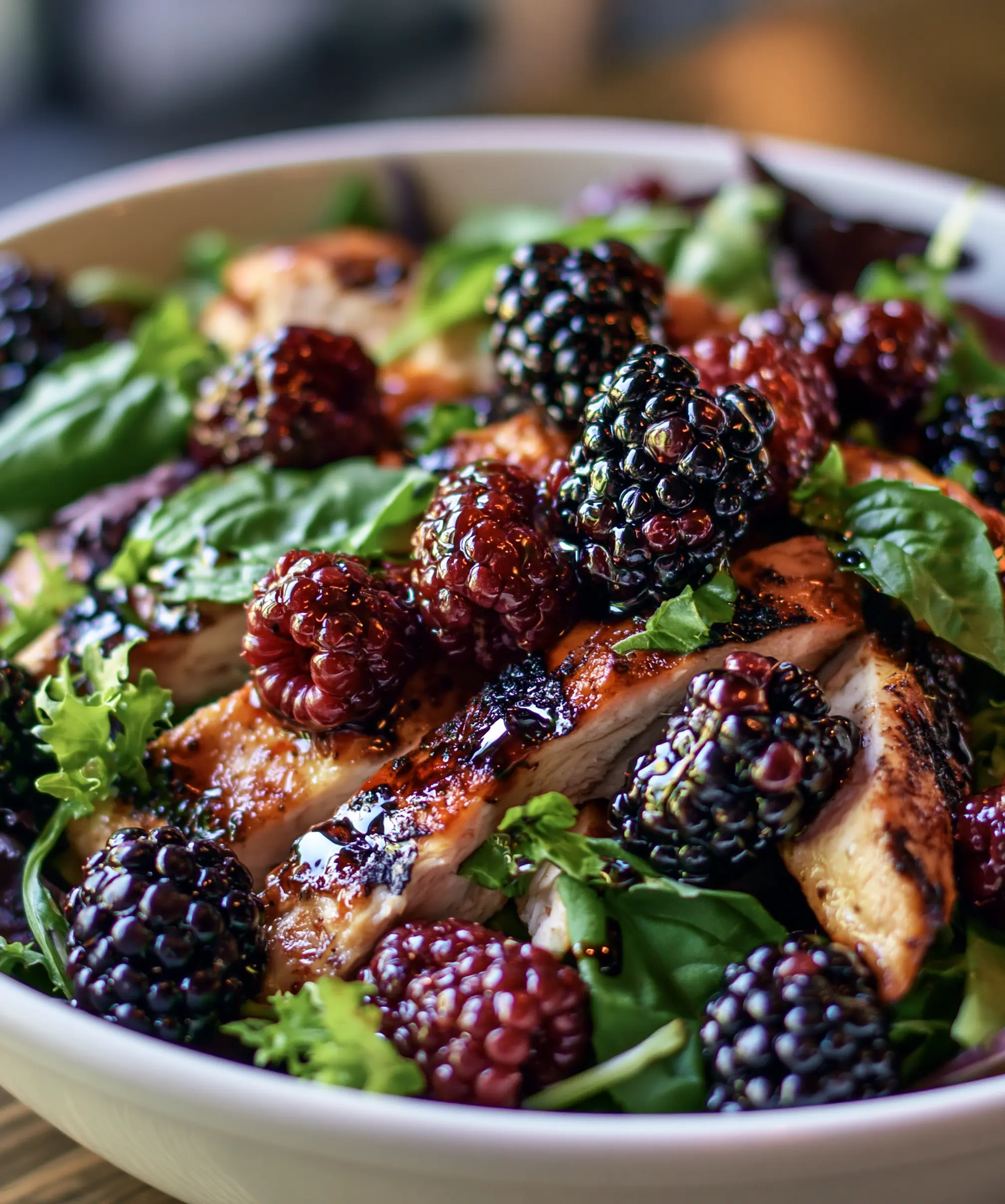 Blackberry Basil Grilled Chicken Salad — homemade Blackberry Basil Grilled Chicken Salad recipe